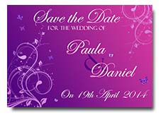 Save the Date Cards Wedding Invites Invitations Pink Purple Swirls